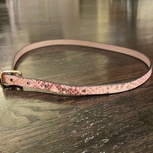Ann Taylor Embossed Skinny Cow Leather Belt